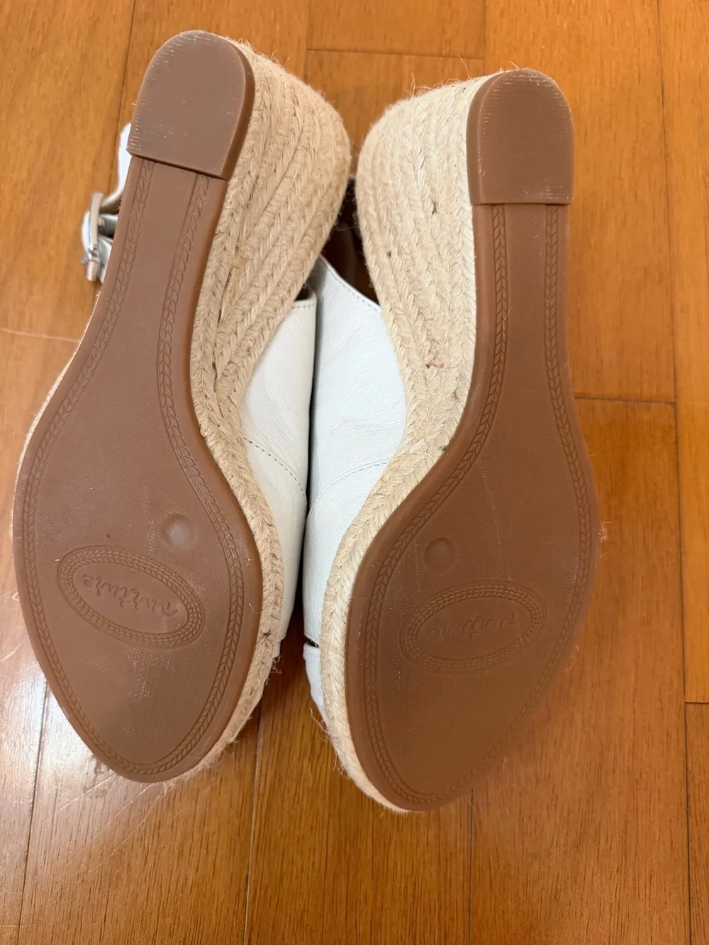 Nurture by Naturalizer Leather Ivory Knot Front Espadrille Slingback Wedge